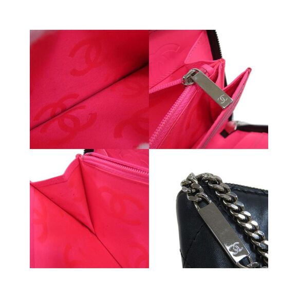 Pre Loved Chanel Quilted Wallet Classic Style Women Black - Picture 7 of 8